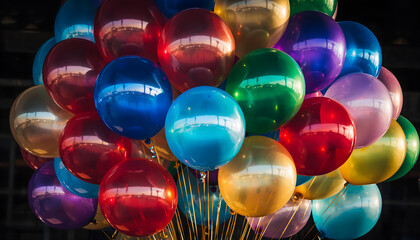 Colorful Glossy Balloon Celebration Background