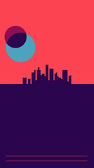 Abstract City Skyline with Geometric Shapes