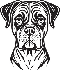 Fototapeta premium Boxer Breed Dog Face Illustration