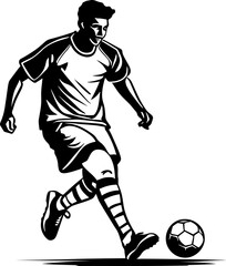 A Soccer Player Kicking a Soccer Ball