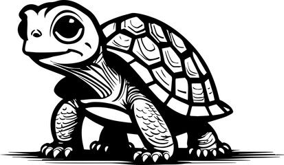 A Cute Cartoon Turtle Illustration
