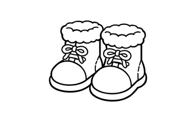 Cozy winter boots with fluffy lining in simple outline design