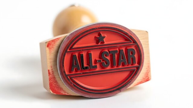 Red All Star Sports Stamp Logo.