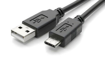 USB to USB-C cable closeup.