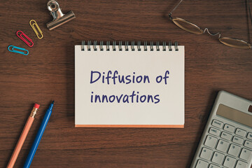 There is a tab with the word Diffusion of innovations. It is as an eye-catching image.