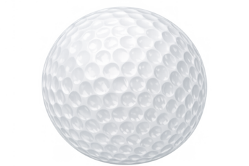 Golf ball isolated, showing dimpled texture for sport, game, and competition on transparent background