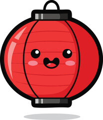 Red abstract shape with black border and white background