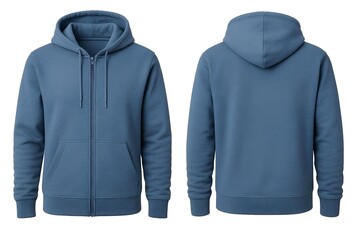 Blue jumper jacket mockup, white isolated background