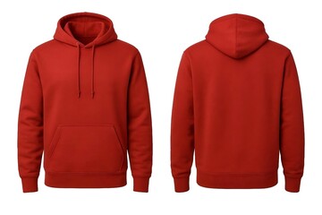 Red jumper jacket mockup, white isolated background