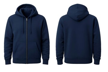 Navy jumper jacket mockup, white isolated background