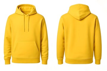 Yellow jumper jacket mockup, white isolated background