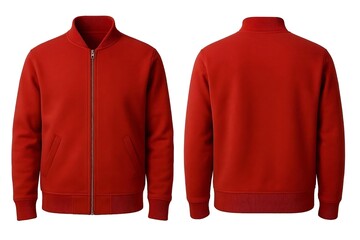 Red jacket mockup, white isolated background