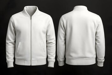 White jacket mockup, dark isolated background