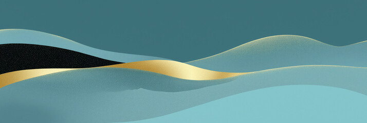 Abstract Blue and Orange Curved Shapes with Textured Stained Glass Style Pattern