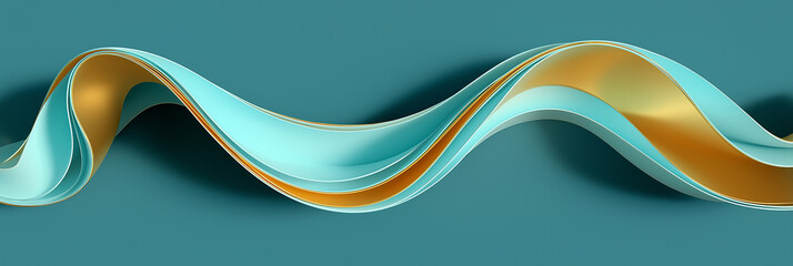 Abstract Blue and Orange Curved Shapes with Textured Stained Glass Style Pattern