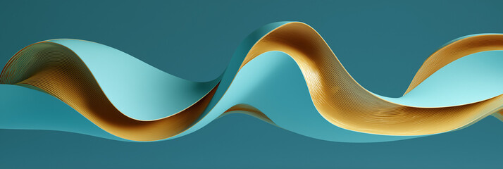 Abstract Blue and Orange Curved Shapes with Textured Stained Glass Style Pattern