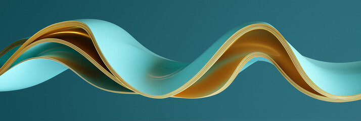 Abstract Blue and Orange Curved Shapes with Textured Stained Glass Style Pattern