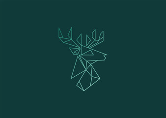 An abstract polygon deer design symbolizing modern geometry precision elegance agility and contemporary natural aesthetics