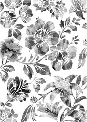 Seamless vintage floral pattern with leaves and ornate spring design for wallpaper and fabric