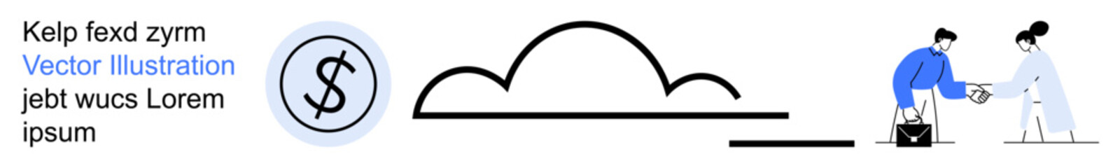 Obraz premium Finance, cloud computing, data storage, collaboration, business partnership, teamwork. Dollar sign symbol, cloud shape professionals exchanging documents. Finance and cloud computing concepts