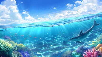 Frutiger Aero style background, generation AI 