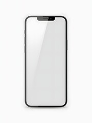 Clean smartphone mockup isolated on transparent background for mobile app promotion.