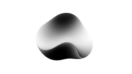 Abstract Black and White Fluid Form