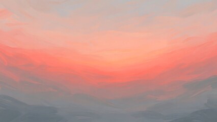 Obraz premium Vibrant orange sunset over landscape horizon.