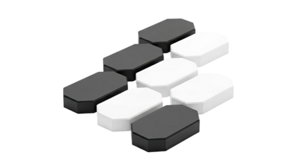 Black and White Octagonal Blocks Arranged in a Pattern