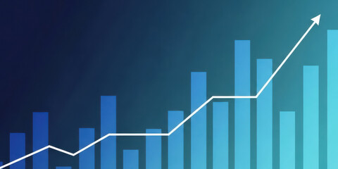 Futuristic horizontal financial illustration marketing abstract forex glowing chart technology trade business finance investment diagram banking information profit statistic analysis digital