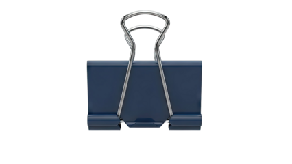 Dark Blue Binder Clip with Silver Handles