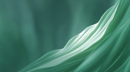 Soft green wave patterns flow gracefully, creating a serene atmosphere.