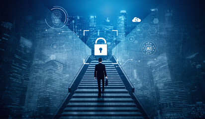 AI cyber security system using biometric authentication and privacy control. Cyber security protects identity, cybersecurity detects threats, cybersecurity ensures safety, and secures data. Vouch