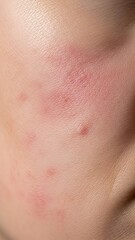 Close-Up of Human Skin Texture Showing Natural Pores and Complexion