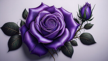 Ok Tattoo Of A Detailed Stylized Purple Rose