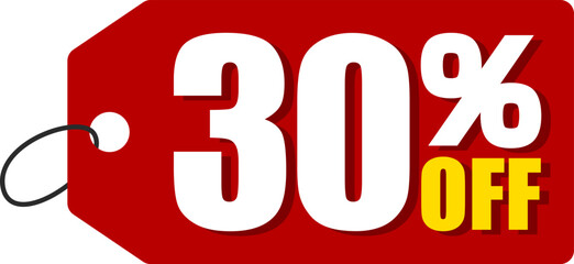 30％オフのセールを表すディスカウントラベル　30 Percent Off Discount Label &ndash; Special Offer Sale Tag
