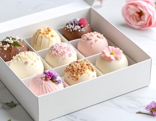 pink and white chocolates