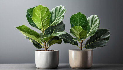 Lush Green Fiddle Leaf Fig In A Modern Pot
