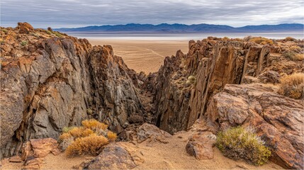 Obraz premium Rocky Canyon Panorama In Desert Landscape