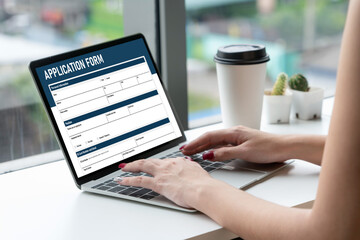 Online application form for modish registration on the internet website