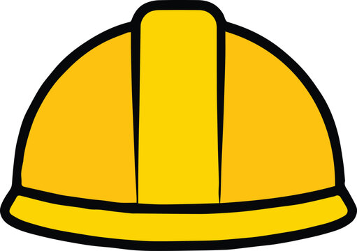 helmet construction hard hat safety icon line drawing vector