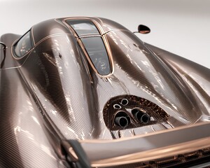 Detailed View Of Modern Brown Car Exterior