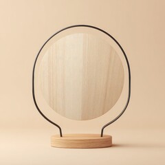 Geometric Wooden Circle Decor On Stand