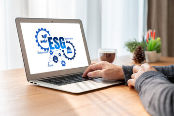 ESG environmental social governance policy for modish business to set a standard to achieve high ESG score