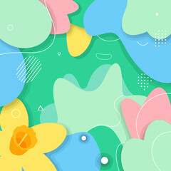 Fototapeta premium Abstract organic shapes, pastel colors, geometric elements, modern background design