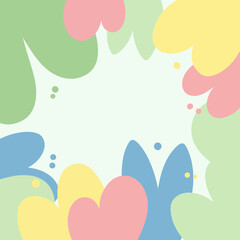 Obraz premium Abstract Pastel Shapes Heart Border