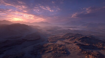 Post Apocalyptic Desert Sunset Landscape