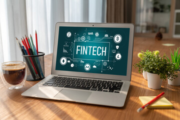 Fintech financial technology software for modish business to analyze marketing strategy