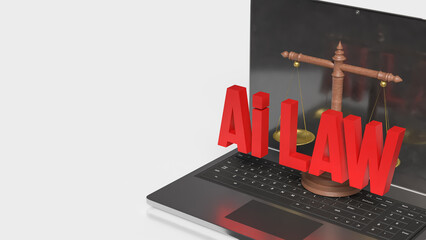 Artificial Intelligence Law and Digital Justice Concept 3d render.