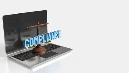 Digital Compliance and Legal Governance Technology Concept 3d render.